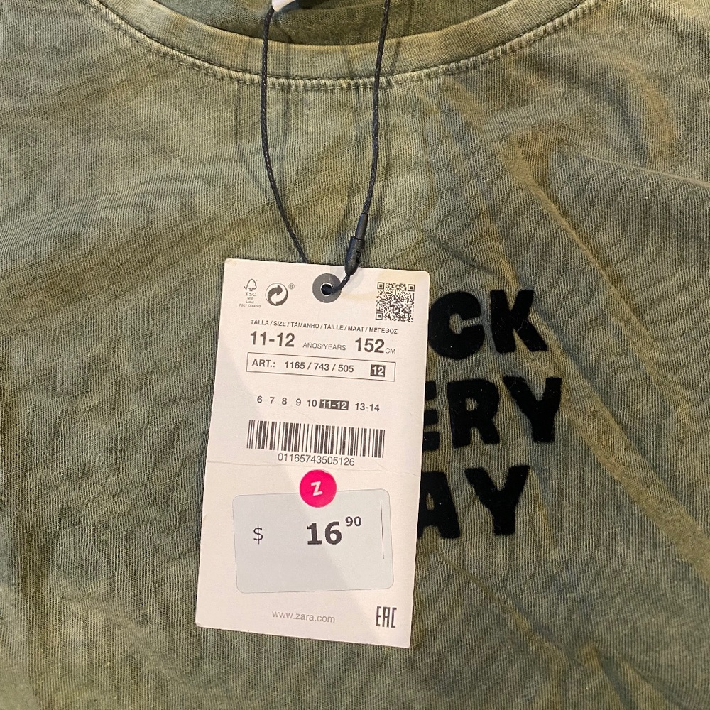 ZARA green long sleeve